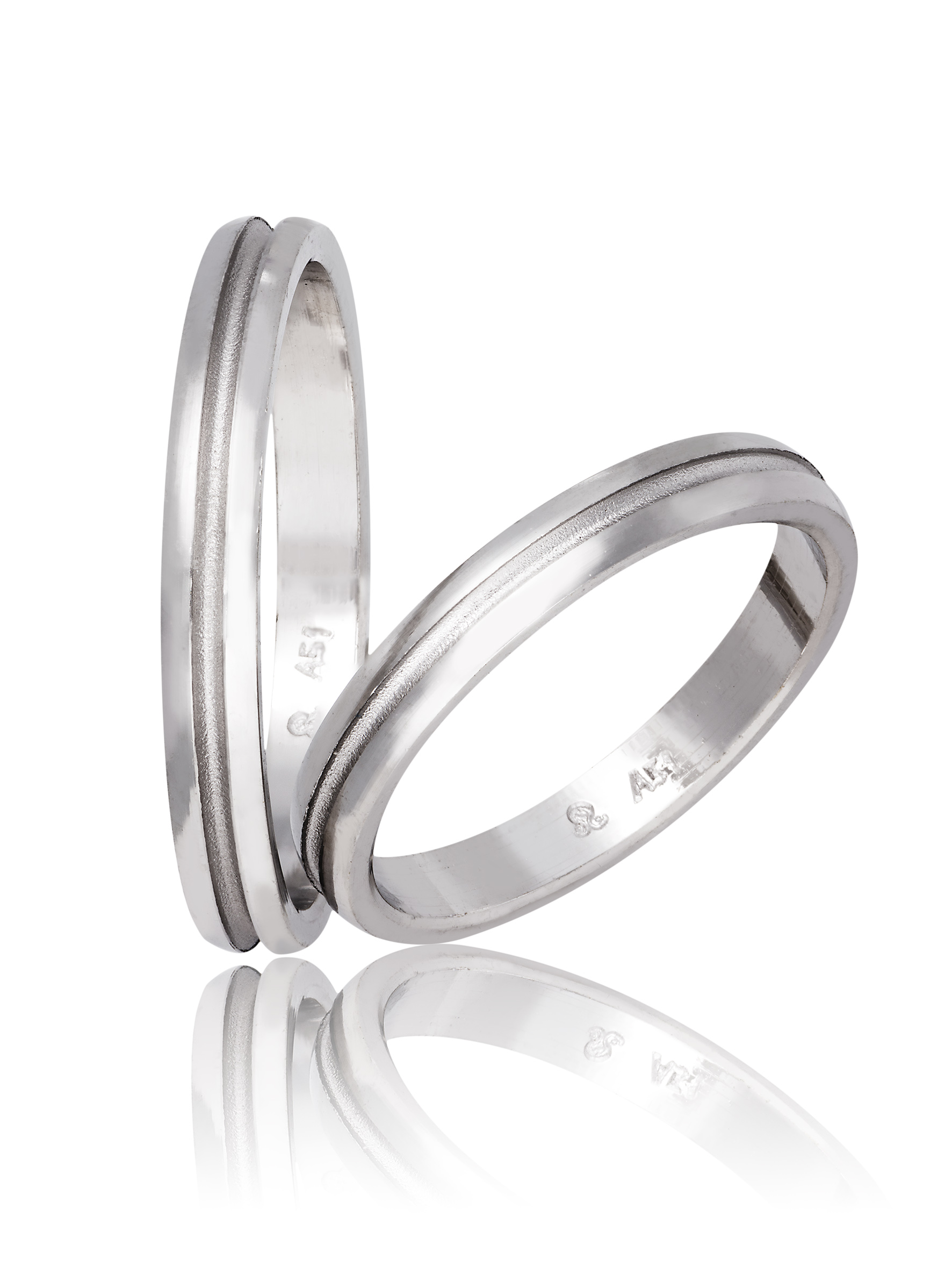 White gold wedding rings (code 749)